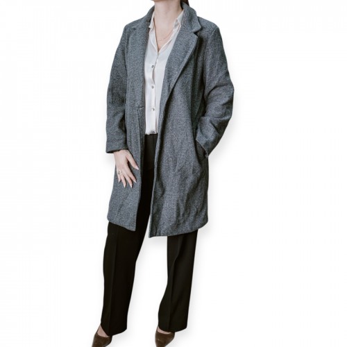 Γυναικείο Μάλλινο Παλτό Σε Ίσια Γραμμή – Γκρι 