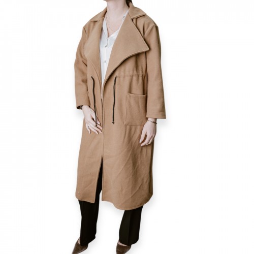 Γυναικείο Μακρύ Camel Παλτό 