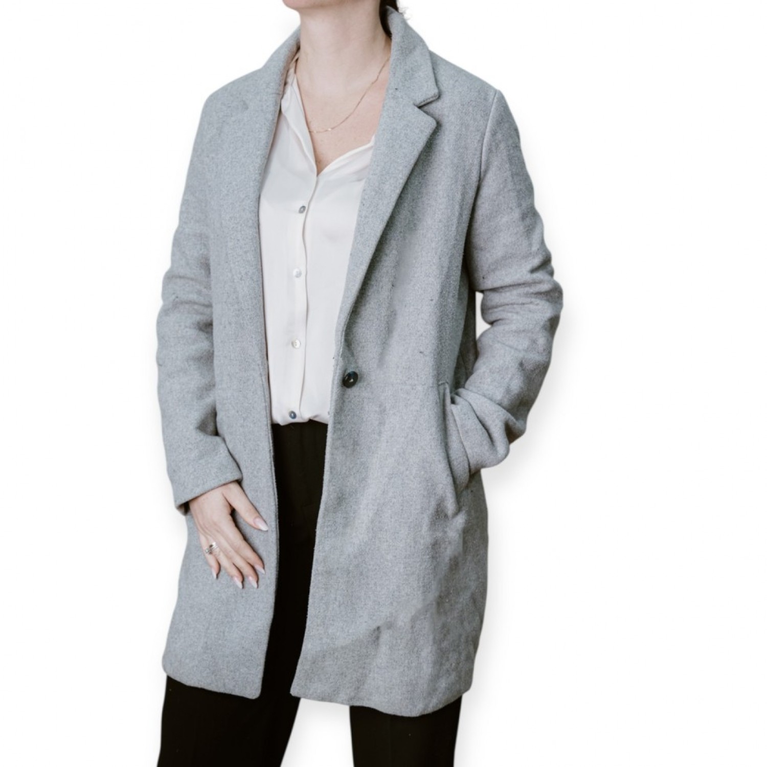 Γυναικείο Ανοιχτό Γκρι Παλτό 