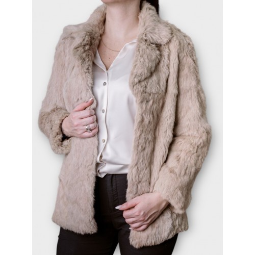 Γυναικεία Γούνα Faux Fur Σε Μπεζ Απόχρωση