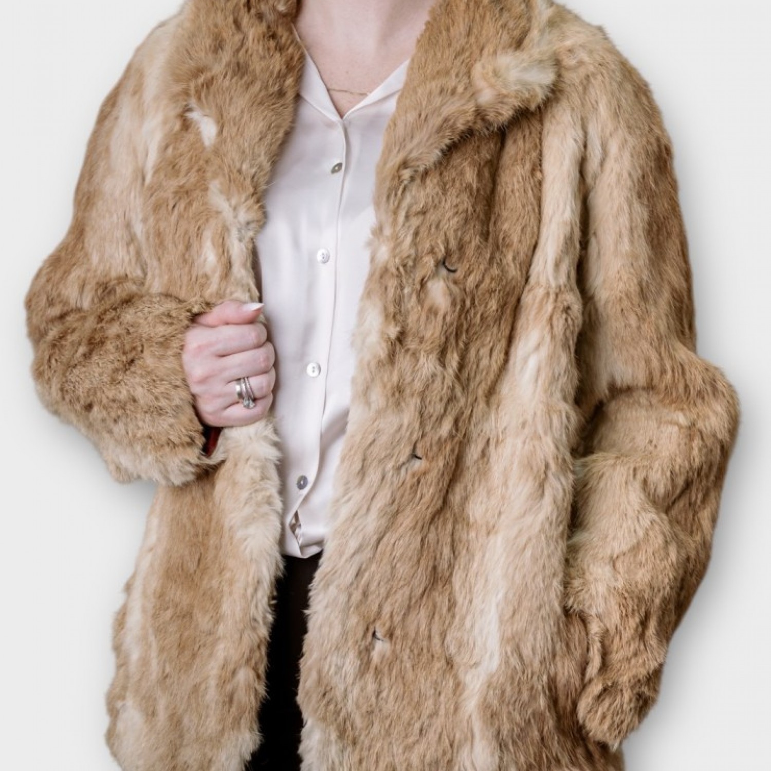 Γυναικείο Παλτό Γούνα Σε Απόχρωση Camel