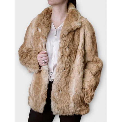 Γυναικείο Παλτό Γούνα Σε Απόχρωση Camel