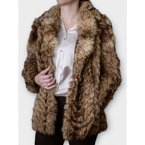 Γυναικείο Παλτό Γούνα Σε Σκούρα Καφέ Απόχρωση