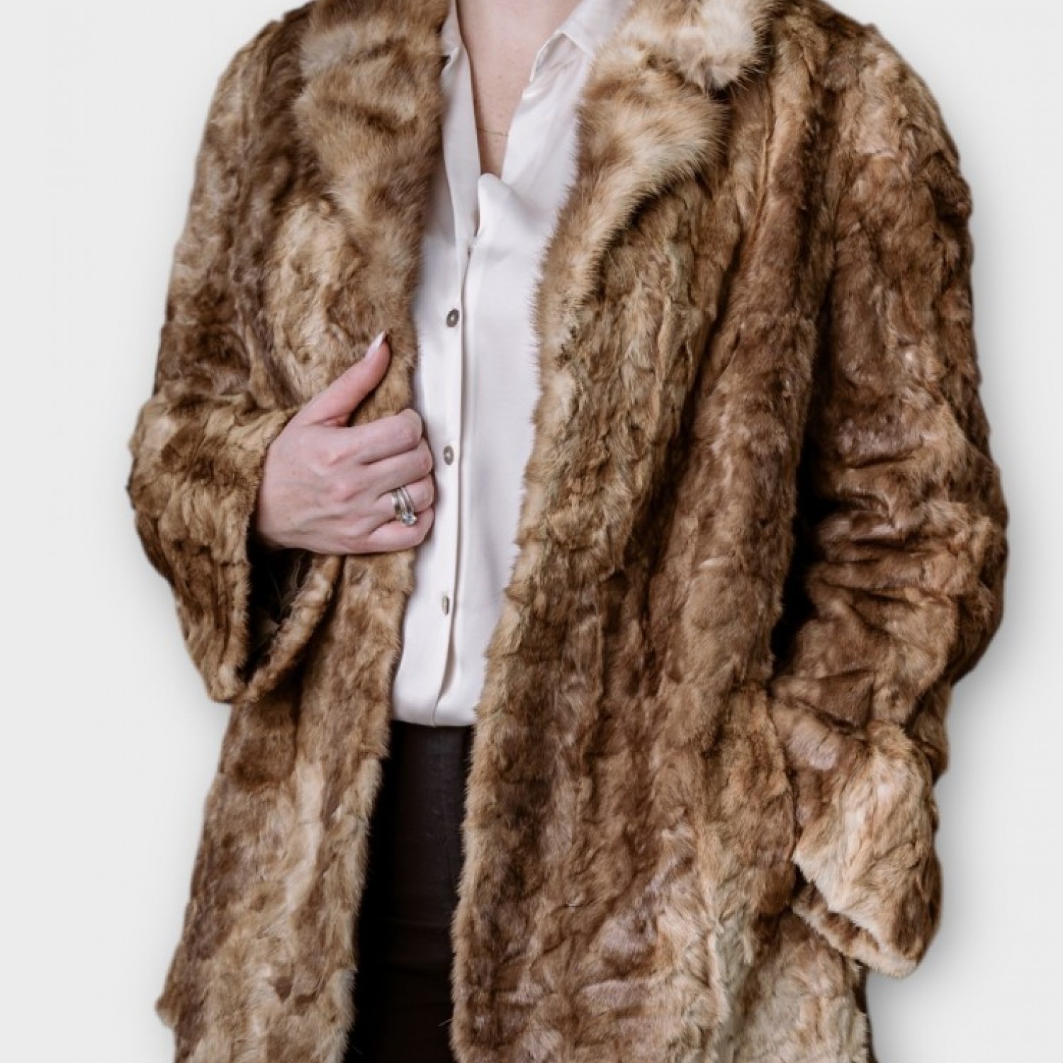 Γυναικεία Μακρύ Καφέ Γούνα