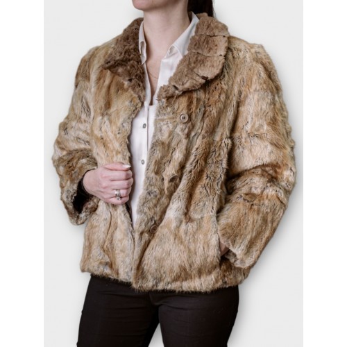 Γυναικείο Κοντή Γούνα Σε Ανοιχτό Καφέ