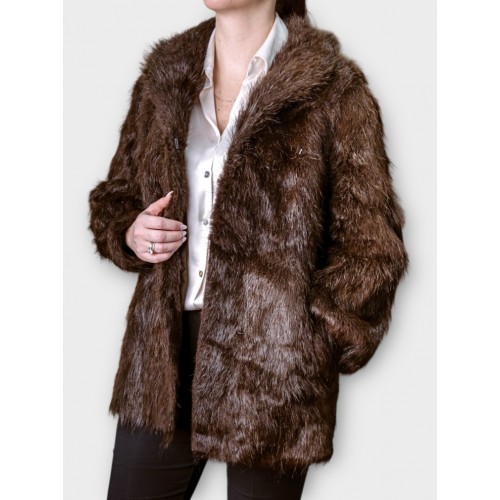 Παλτό-Γούνα Elegance – Σκούρο Καφέ