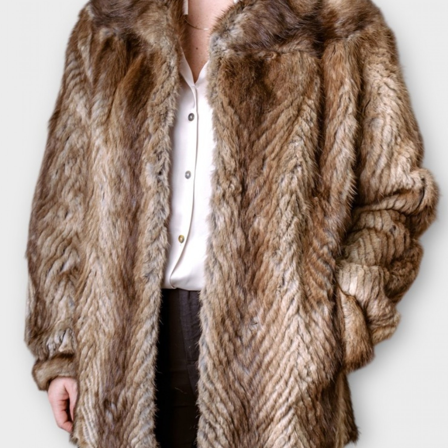 Γυναικεία Γούνα “Caramel Chevron”