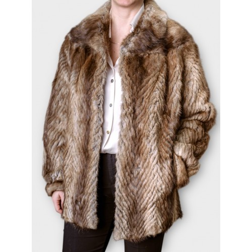 Γυναικεία Γούνα “Caramel Chevron”