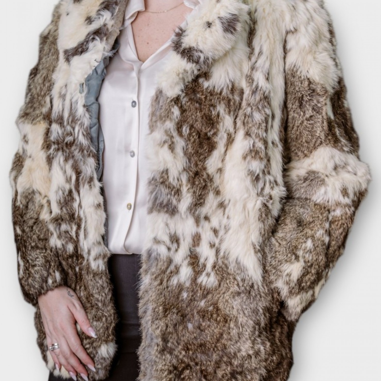 Γυναικεία Γούνα “Snow Leopard” Σε Λευκό & Καφέ