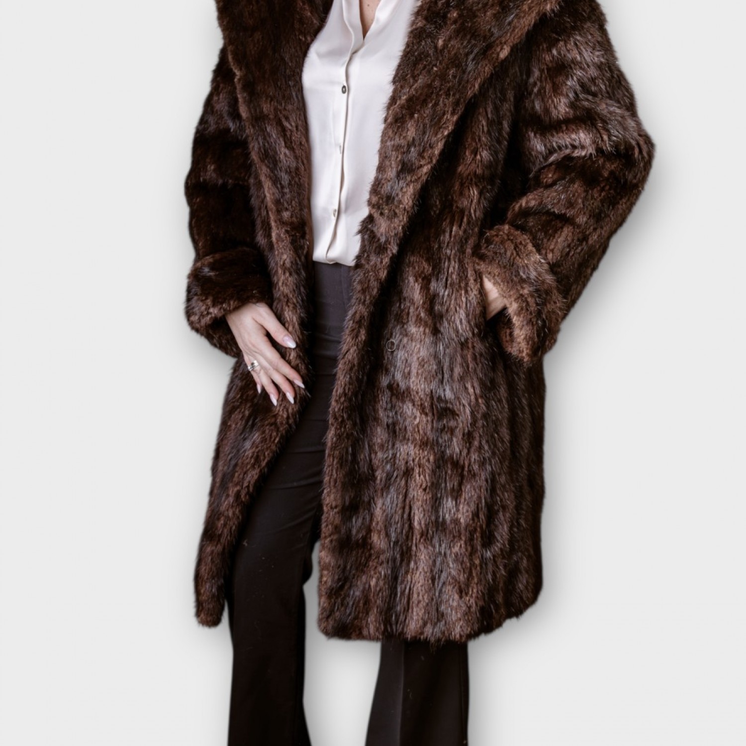 Γυναικεία Μακρύ Γούνα “Chocolate Brown”