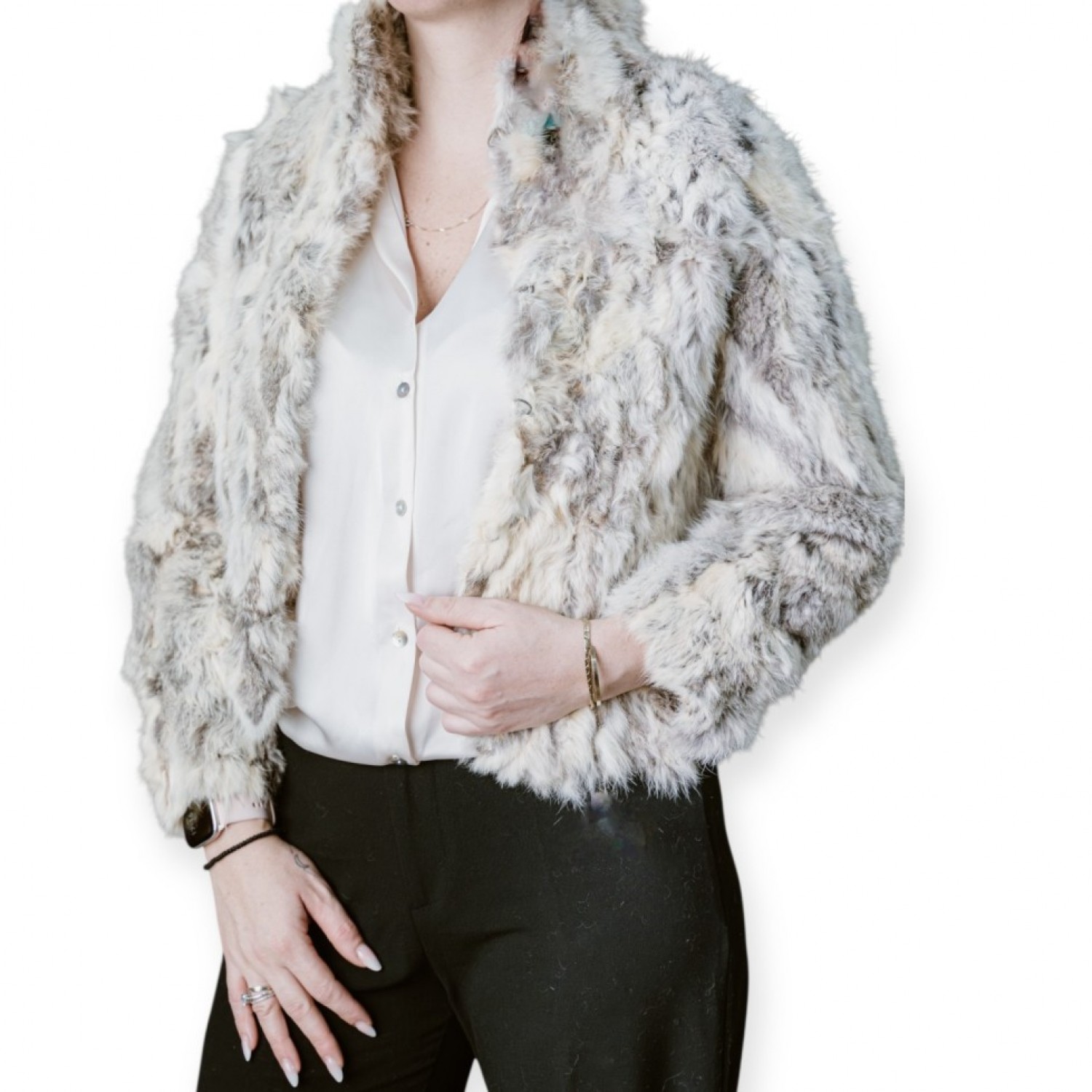 Κοντή Γούνα Σε Μπεζ-Γκρι Απόχρωση