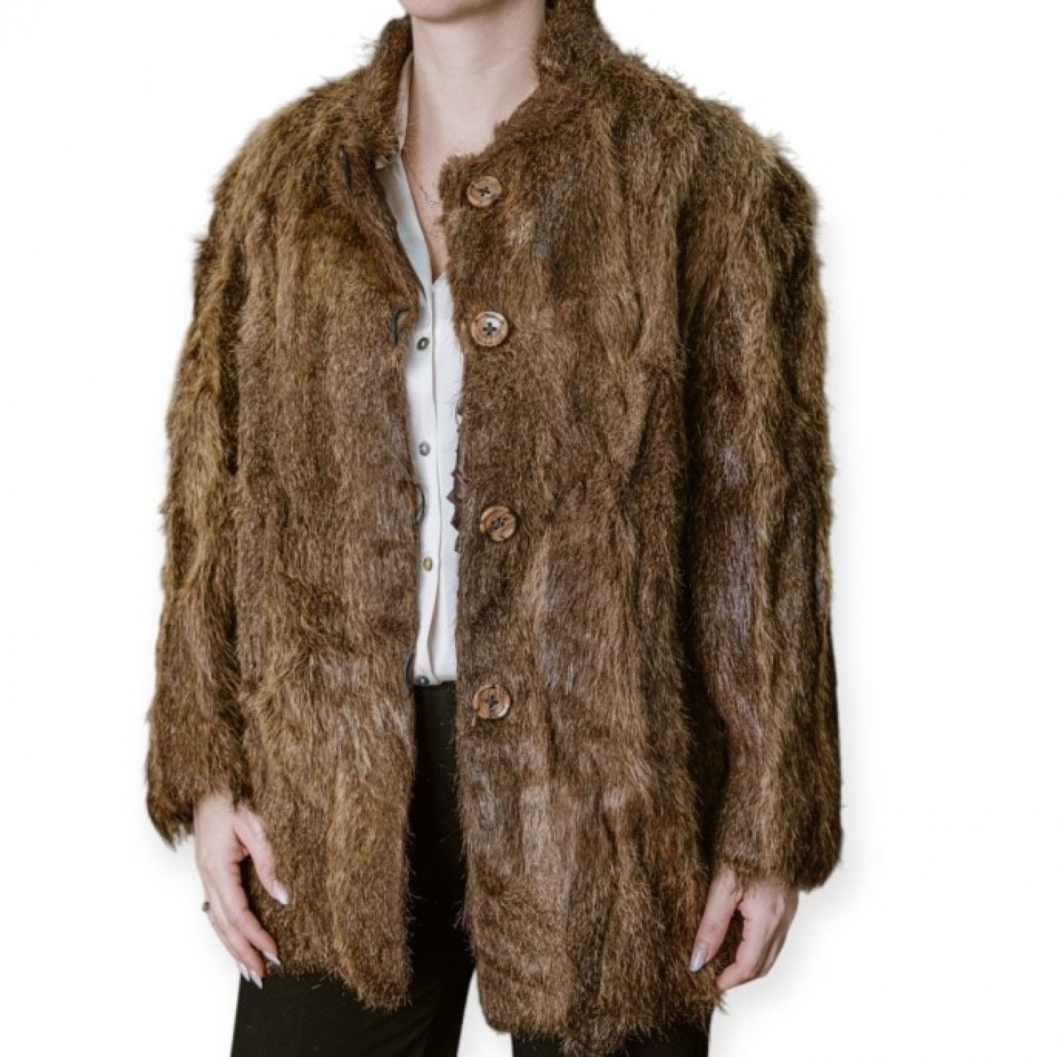 Μακρύ Γούνα Σε Καφέ Απόχρωση