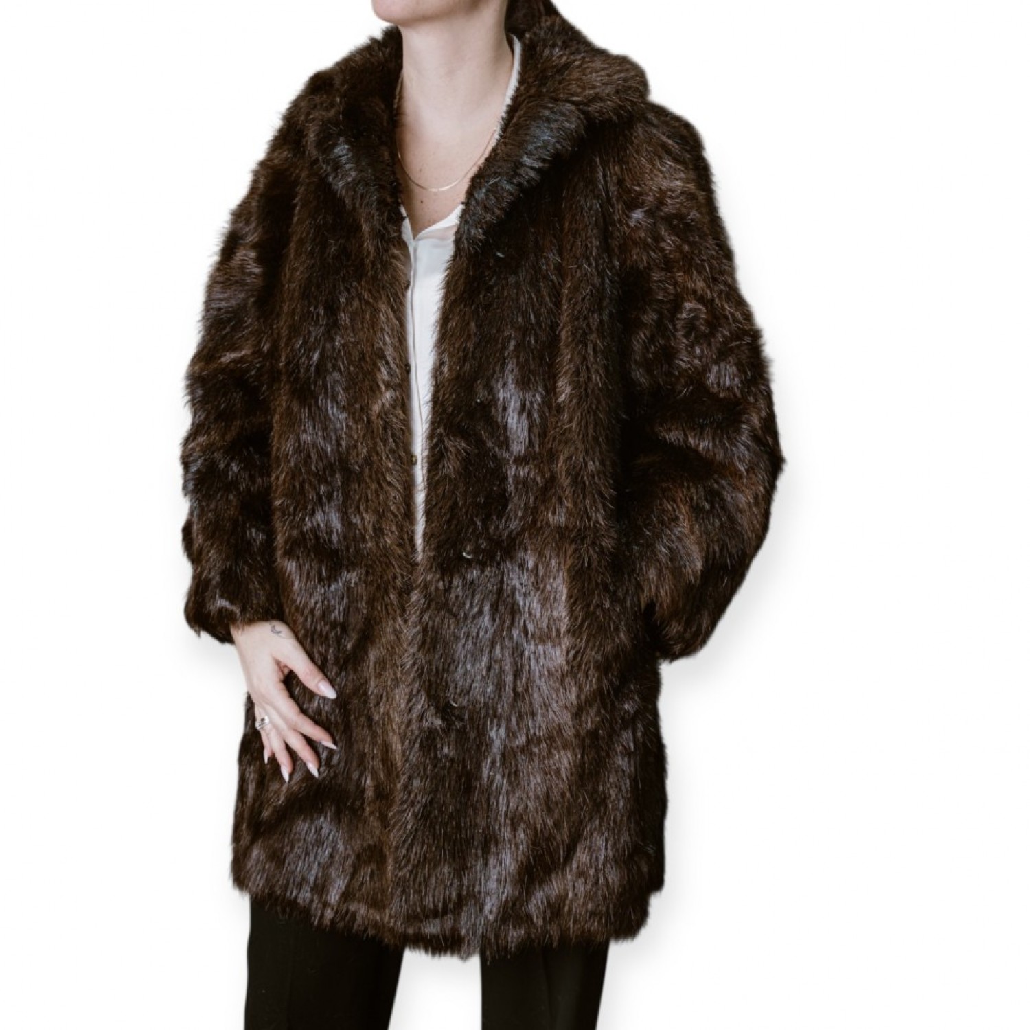 Γυναικεία Γούνα Σε Σκούρο Καφέ- Μεσαίο Μήκος