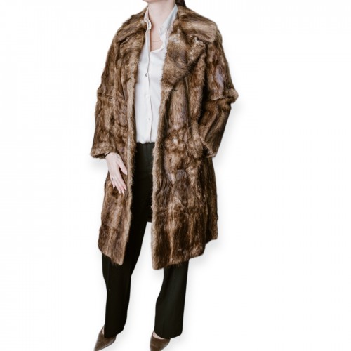Γυναικεία Μακριά Γούνα Σε Φυσική Καφέ Απόχρωση 