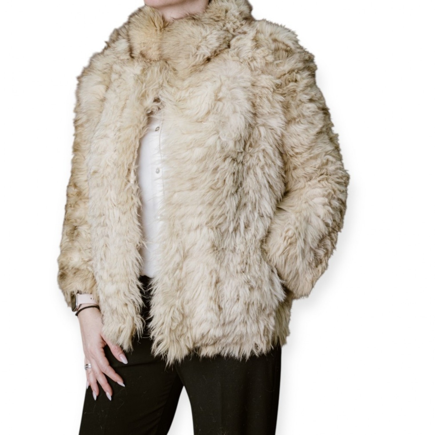 Γυναικεία Κοντή Γούνα Σε Ανοιχτό Μπεζ 