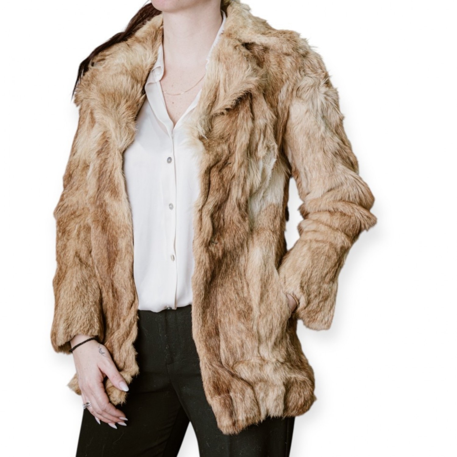 Γυναικεία Γούνα Σε Ζεστό Μπεζ–Καφέ Χρώμα